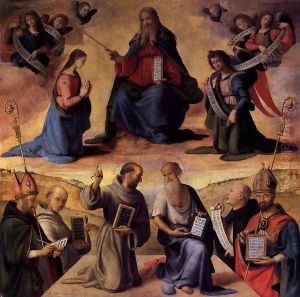 Immaculate Conception with Saints 1510s by Piero Di Cosimo