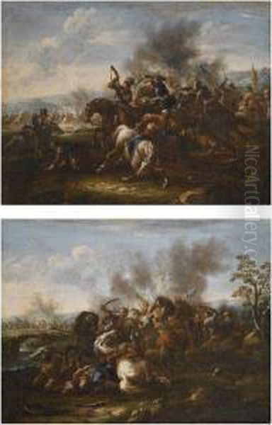 Two Battle Scenes Between Christians And Turks - view 1