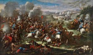 Battaglia Di Cavalieri In Basso Al Cenro Un""""insegna Principesca