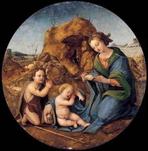 Madonna and Sleeping Christ Child with the Infant St John the Baptist by Piero Di Cosimo