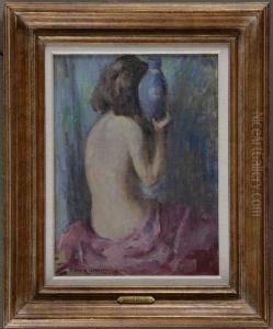 Nude With Blue Vase by Edmund William Greacen