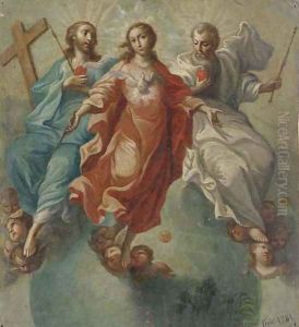 La Santisima Trinidad con la Virgen by Miguel Cabrera