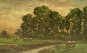 Sunset Cattle Grazing by William Greaves