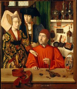 St Eligius in His Workshop 1449 by Petrus Christus