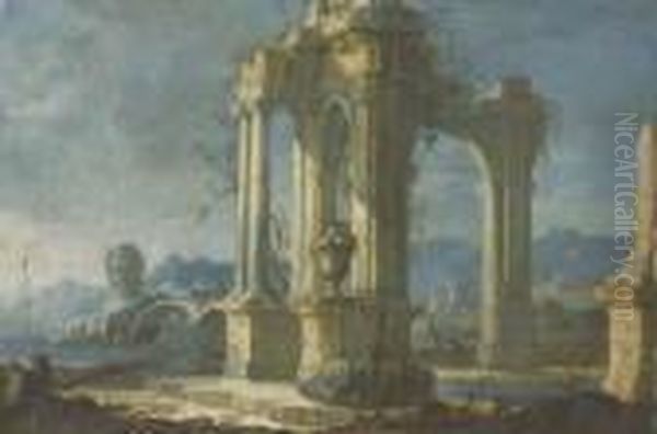 Un Temple En Ruines Pres D'un Rivage - view 1
