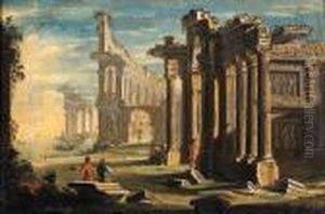 Capriccio Architettonico Di Rovine Antiche Presso Una Riva