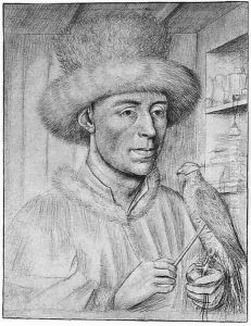 Portrait of a Man with a Falcon 1445-50 by Petrus Christus