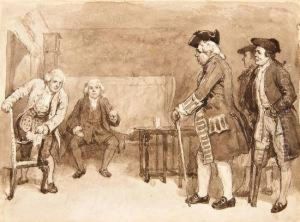 Commodore Trunnion Arrives At The Inn by Charles Green