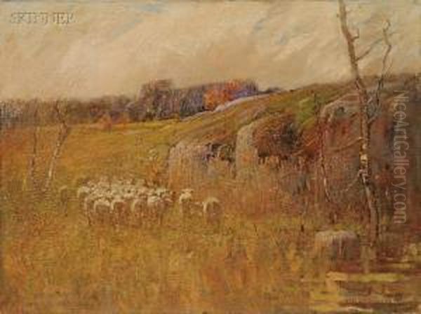 View With Sheep/a Landscape Sketch - view 1