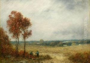 Figures At The Edge Of A Wood, Autumn by Frank Russell Green