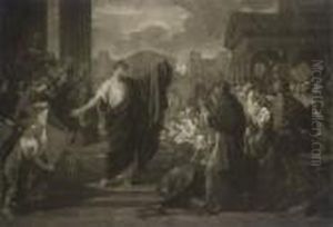 Mark Anthony Showing The Robe, And The Will Of Ceaser To The Peopleof Rome by Valentine Green