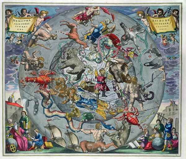 Map of the Constellations of the Northern Hemisphere, from 'The Celestial Atlas, or The Harmony of the Universe' - view 1