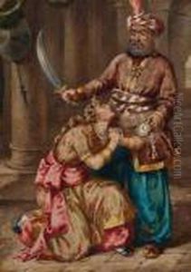 Indian Sultan And Begging Woman by Kate Greenaway