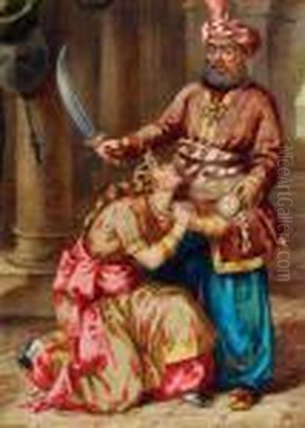 "indian Sultan And Begging Woman" - view 1