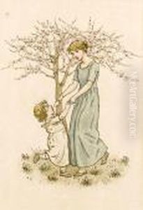 March; A Little Boy And Girl by Kate Greenaway