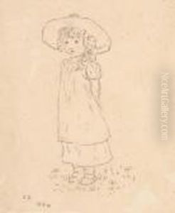 Sketch Of A Young Girl by Kate Greenaway