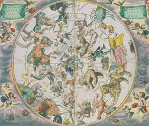 Celestial Planisphere Showing the Signs of the Zodiac, from 'The Celestial Atlas, or The Harmony of the Universe' (2) by Andreas Cellarius