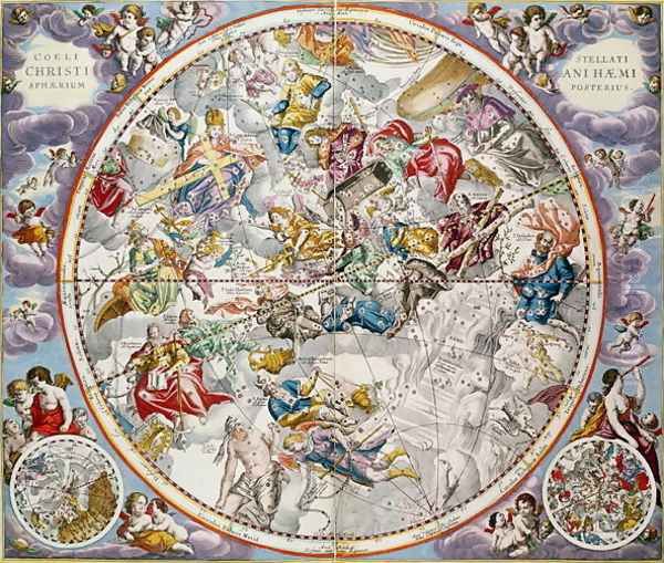 Map of the Christian Constellations as depicted by Julius Schiller, from 'The Celestial Atlas, or The Harmony of the Universe' (2) - view 1