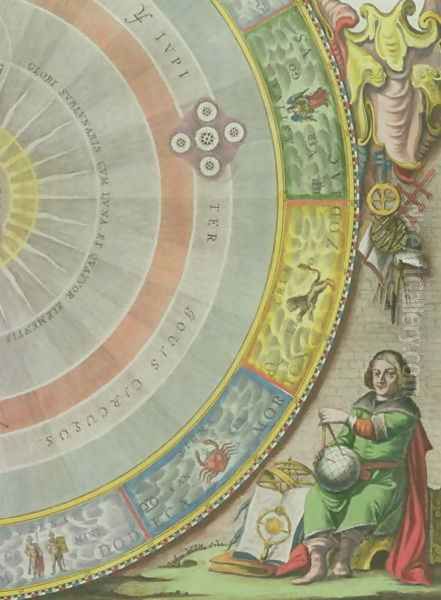 Nicolaus Copernicus (1473-1543), detail from a Map showing the Copernican System of Planetary Orbits, 'Planisphaerium Copernicanum', from 'The Celestial Atlas, or The Harmony of the Universe' - view 1