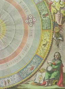 Nicolaus Copernicus (1473-1543), detail from a Map showing the Copernican System of Planetary Orbits, 'Planisphaerium Copernicanum', from 'The Celestial Atlas, or The Harmony of the Universe'