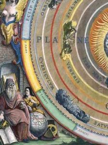 An Astronomer, detail from a map of the planets, from 'The Celestial Atlas, or The Harmony of the Universe' by Andreas Cellarius