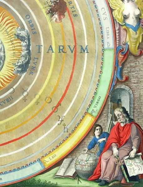 An Astronomer, detail from a map of the planets, from 'A Celestial Atlas, or The Harmony of the Universe' - view 1