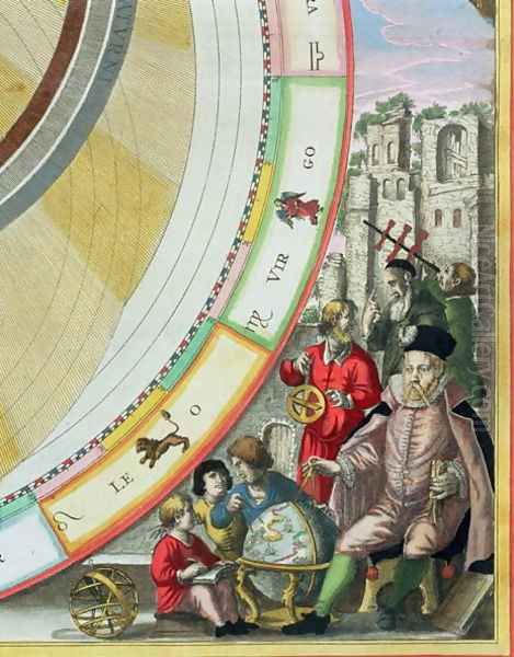 Tycho Brahe (1546-1601), detail from a map showing his system of planetary orbits, from 'The Celestial Atlas, or The Harmony of the Universe' - view 1
