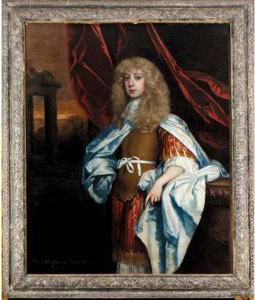 Portrait Of Sir Matthew Dudley 
Of Clapton, Bt. (d.1721), Three-quarter Length, Wearing Classical Dress 
With A Blue Cloak - view 1