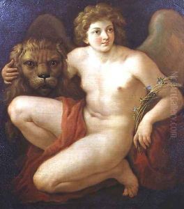 Peace, holding a lion's head by Giovanni Batista Cipriani