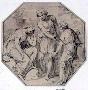 A Man and two Women Conversing by Giovanni Batista Cipriani
