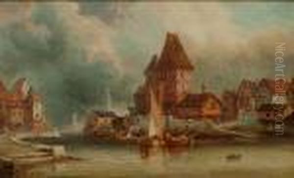 A Continental Town Scene - view 1