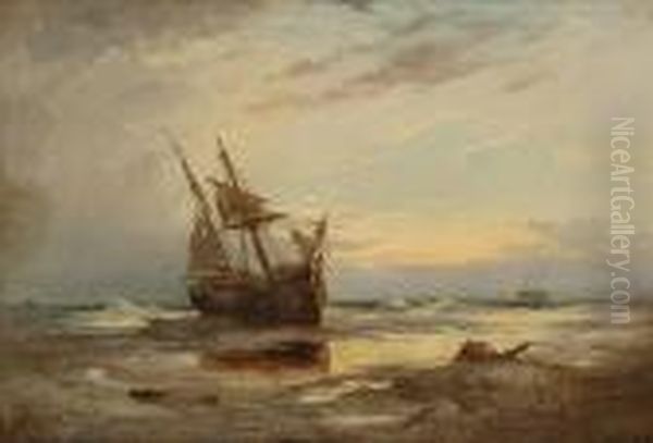 Coastal Scene, Believed To Be Goodwin Sands - Morning, After A Storm - view 1