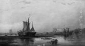 Beached Vessels And Hulks In The Upper Reaches Of Portsmouthharbour