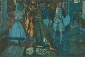 Press Gang With Captain And Sailors by Maurice William Greiffenhagen