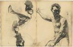 Doppelblatt Aktzeichnungen Und Studien by Otto Greiner
