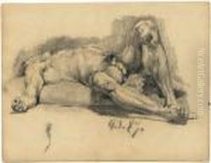 Liegender Mannlicher Akt by Otto Greiner