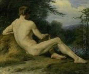 Ruhender Mannlicher Akt Am Wasser by Otto Greiner
