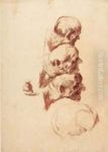 Kopfstudien. Verso: Studien Eines Fauns. by Otto Greiner