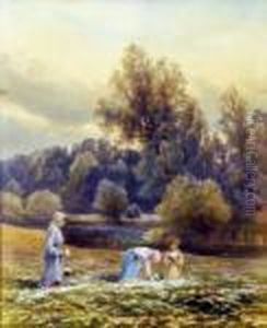Sunday Afternoon By The River, Weston On Trent, South Derbyshire by Frank Gresley