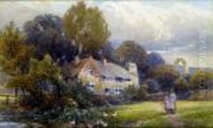 The Cottage Pond, Near Bolton Abbey by Frank Gresley