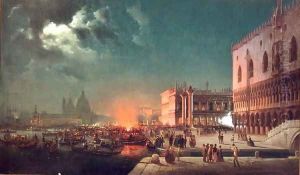 Serenade in St. Mark's Place by Ippolito Caffi