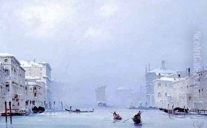 Grand Canal with Snow and Ice, 1849 by Ippolito Caffi