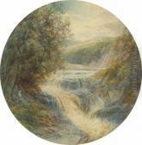 Figures By A Waterfall - view 1