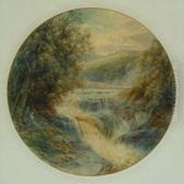 Figures Beside A Waterfall - view 1