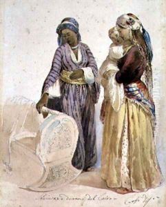Slave and Woman from Cairo by Ippolito Caffi