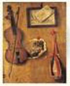 Trompe-l'oeil Au Violon Et Aux Gravures
