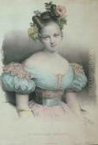 Portret Mlodej Kobiety - Mme Schroeder-devrient by Henri Grevedon