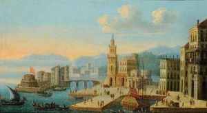 Veduta Fantastica Di Citt Portuale