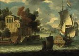 A Capriccio Of A Port With Dutch Shipping