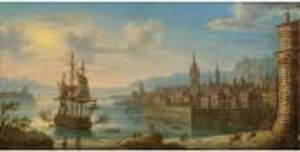 Coastal Landscape With A Fortified City